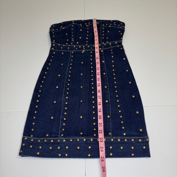 Forever 21 Strapless Studded Denim Mini Dress XS NWT - Picture 5 of 13